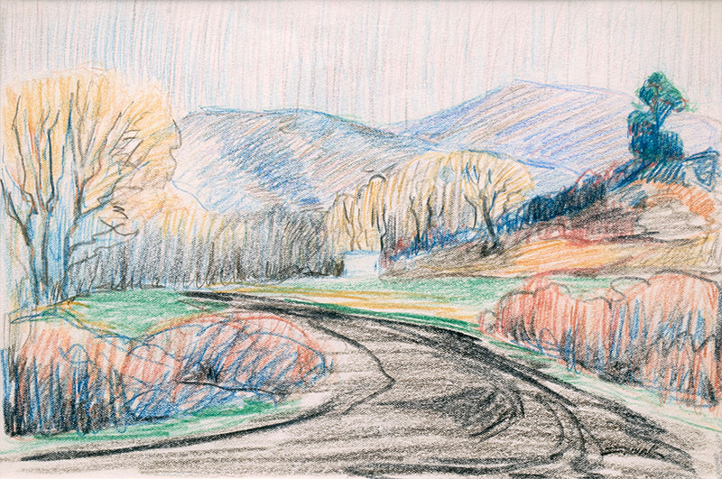 David Spivak (1893-1932) artwork for sale. Untitled (Fall Landscape), Drawing, Denver, Colorado, Art Gallery)