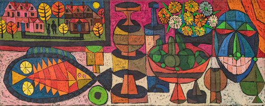 Still Life with Smiling Face, Painting, 1969