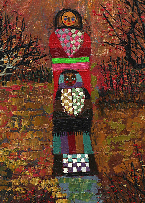 Autumn Harvest (Autumnal Landscape with Seven Women), Painting, 1987