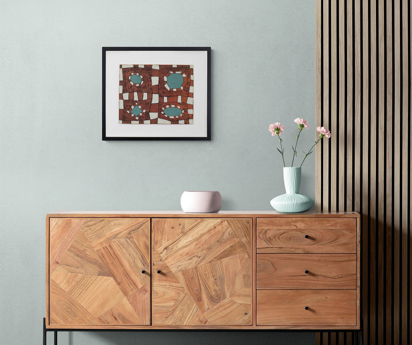 A Small City Park (Abstract in Brown, White, and Teal), Painting, 1946-1952
