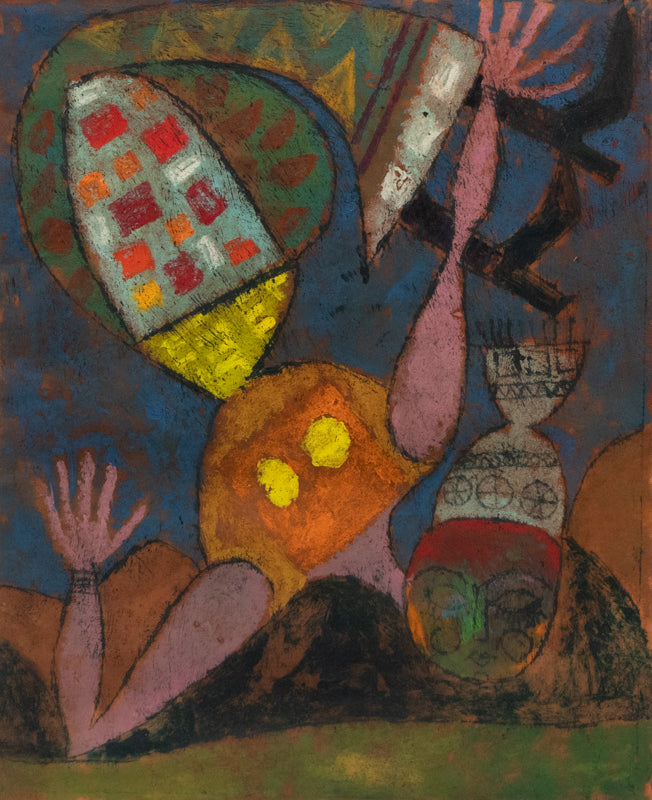 Edward Marecak (1919-1993) artwork for sale. The Fallen Witch (Abstracted Figure of a Witch), Painting, 1960, Denver, Colorado, Art Gallery)