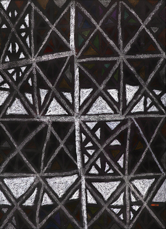 Edward Marecak (1919-1993) artwork for sale. X Marks the Spot (Abstract in Black, Gray, and White), Painting, 1960, Denver, Colorado, Art Gallery)