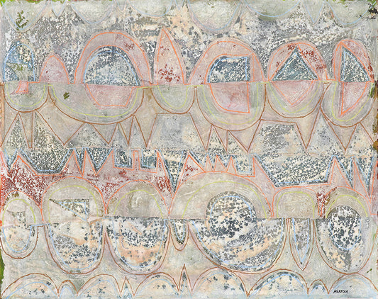 Winter Palace (Abstract in Pink, Blue, Green, and Green), Painting, 1960