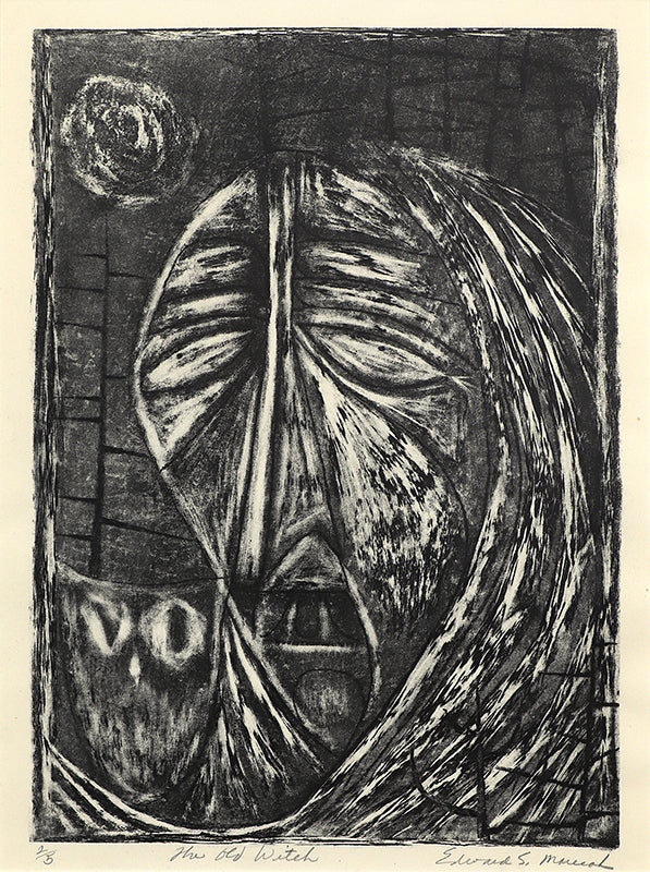 Edward Marecak (1919-1993) artwork for sale. The Old Witch (Ed's Last Litho) (2/5), Print, 1948, Denver, Colorado, Art Gallery)