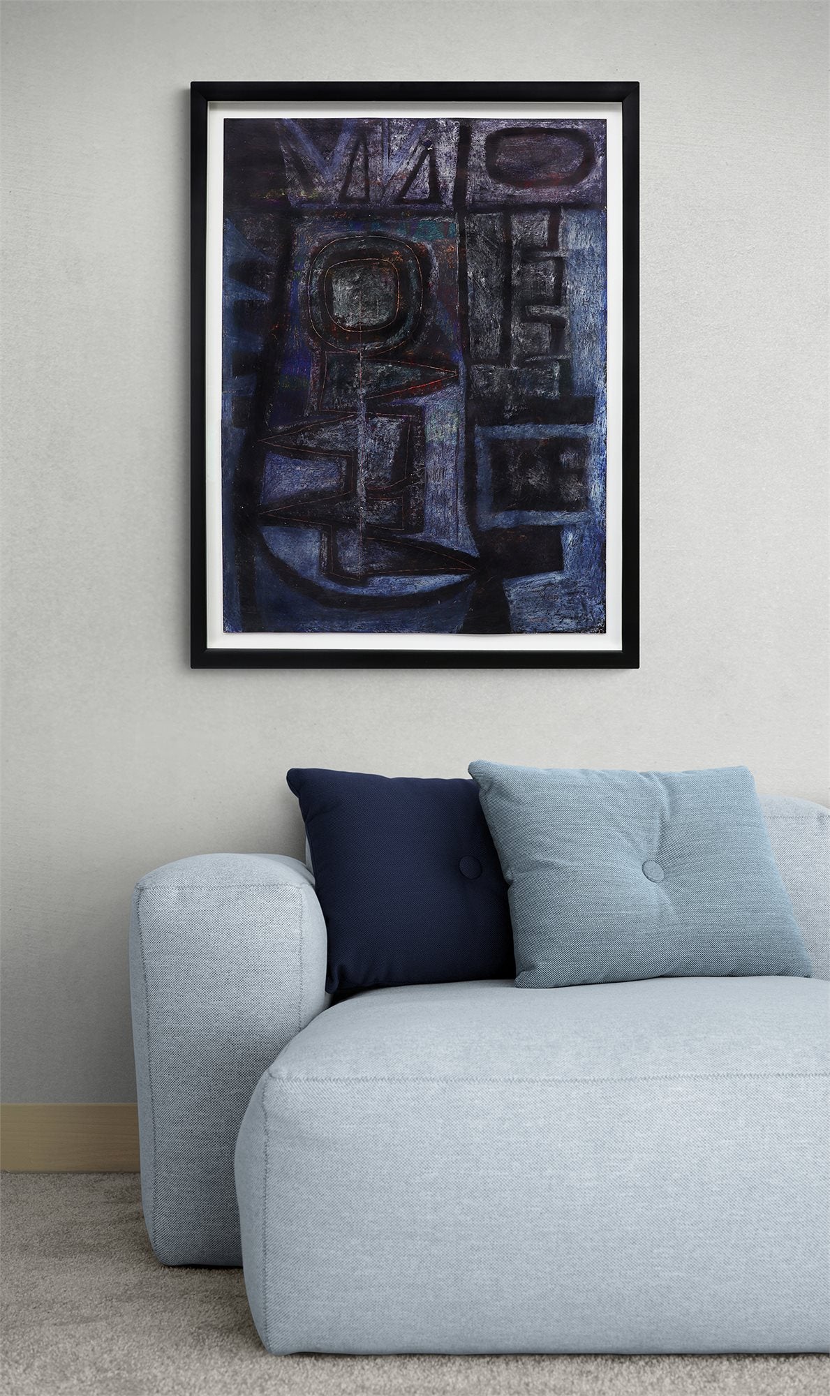 Untitled #17 (Abstract in Indigo, Blue, and Black), Painting