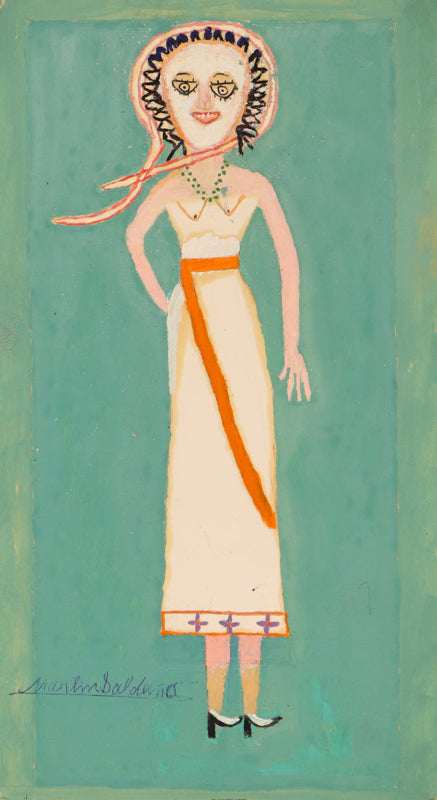 Woman in White Blue Black Hair (Silhouette of a Woman), Painting, 1953-1965