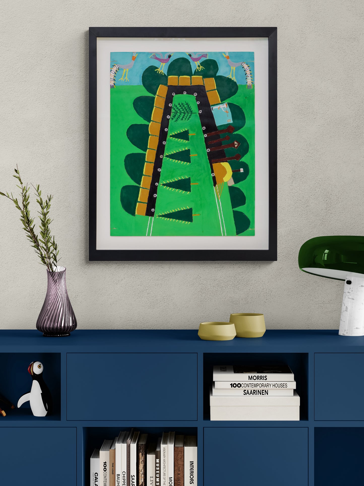 The Train (Train with Trees and Birds), Painting, 1953-1965