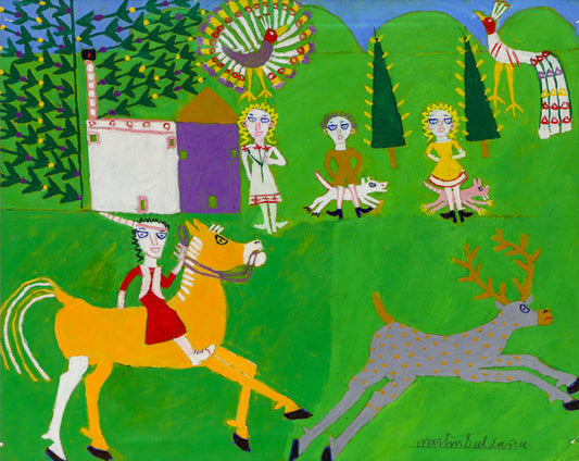 Indian Girl with Deer (Hunting Party), Painting, 1953-1965