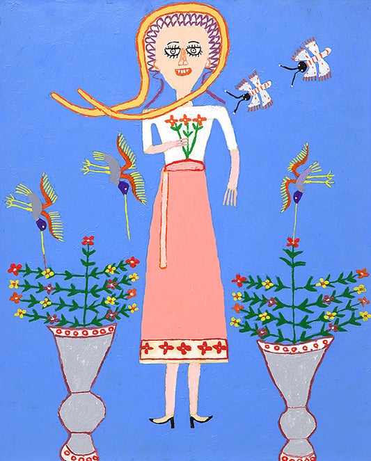 Lovely Gal (Woman with Birds and Butterflies), Painting, 1953-1965