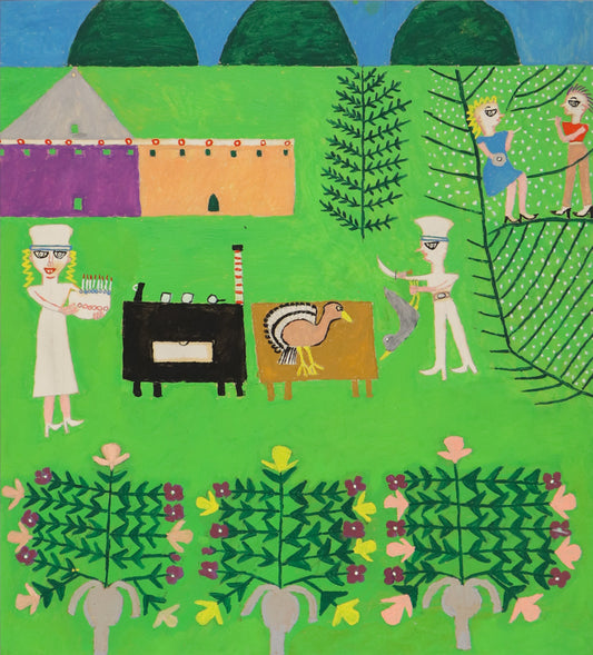 Turkey Painting (People Cooking In A Garden), Painting, 1953-1965