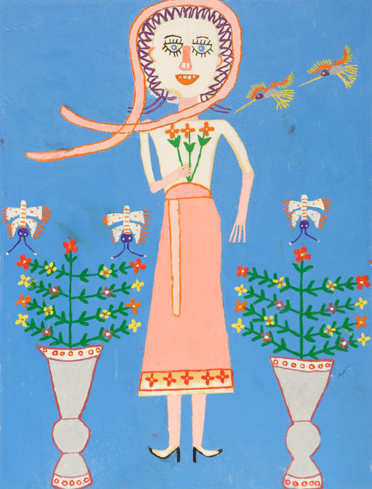 Girl and Hummingbirds, Painting, 1953-1965