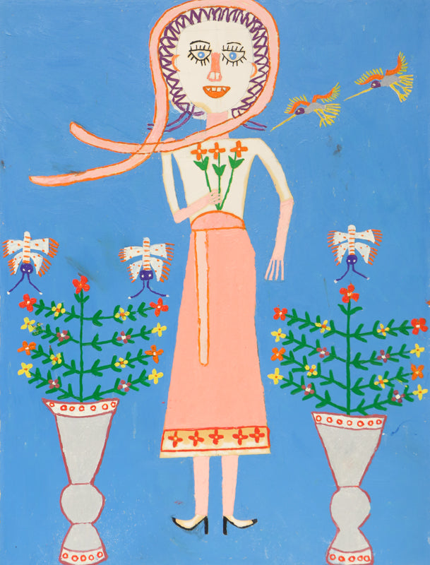 Girl and Hummingbirds, Painting, 1953-1965