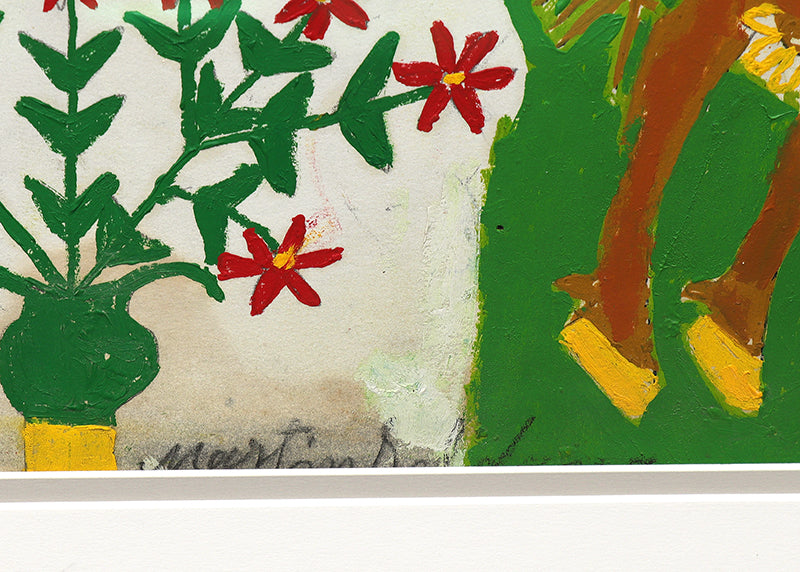 Ethel, The Blue Spotted Cow (Composition with Cows, People, and Birds), Painting, 1953-1965