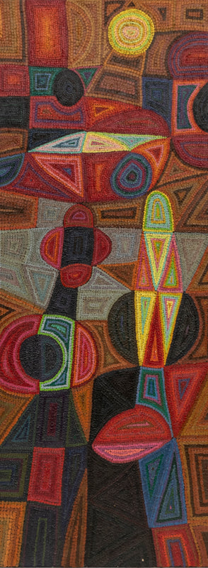 Edward Marecak (1919-1993) artwork for sale. Enchanted Garden (Abstract Composition in Red, Brown, Blue, and Black), Painting, 1987, Denver, Colorado, Art Gallery)