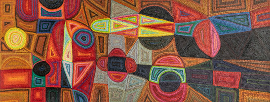 Enchanted Garden (Abstract Composition in Red, Brown, Blue, and Black), Painting, 1987