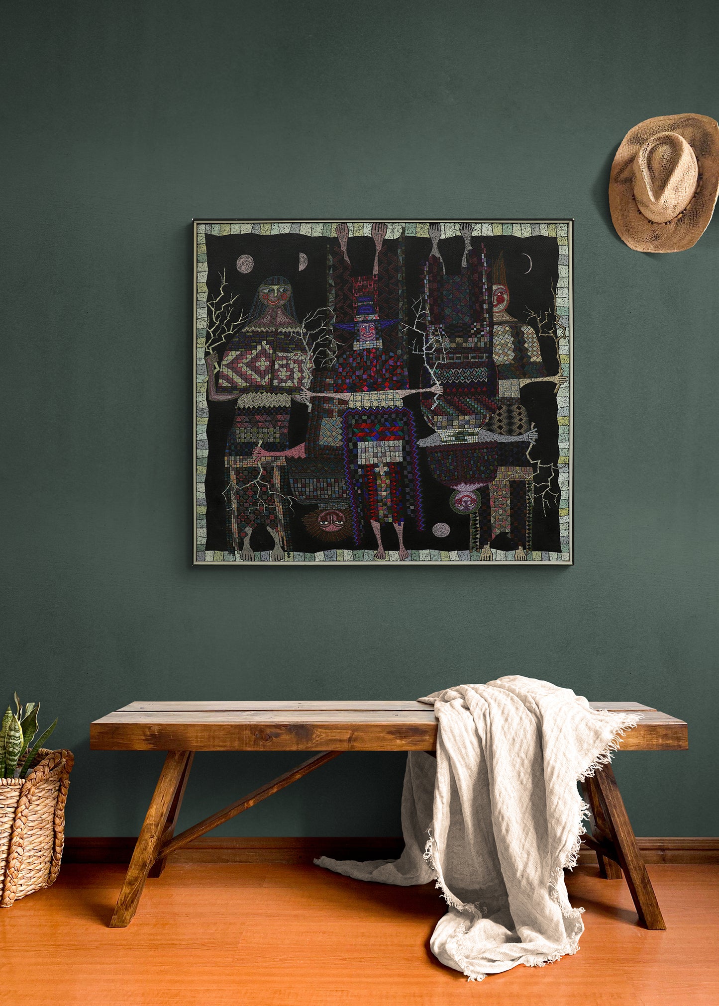 Winter Witches in an Upside World Interfering with Each Other, Painting, 1990