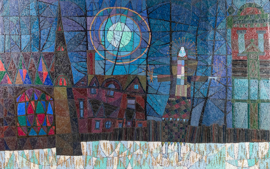 Winter Witch # 2 (Abstracted Woman and Town), Painting, dated 1984