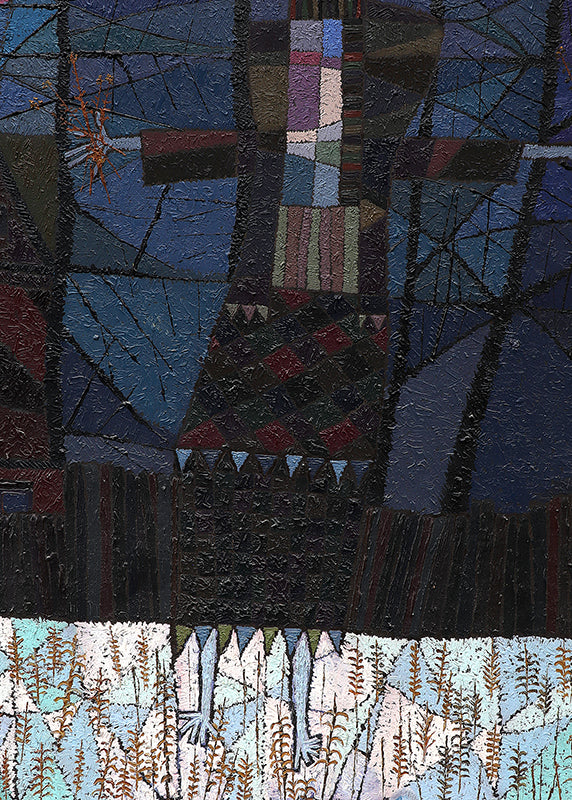 Winter Witch # 2 (Abstracted Woman and Town), Painting, 1984