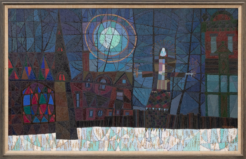 Winter Witch # 2 (Abstracted Woman and Town), Painting, 1984
