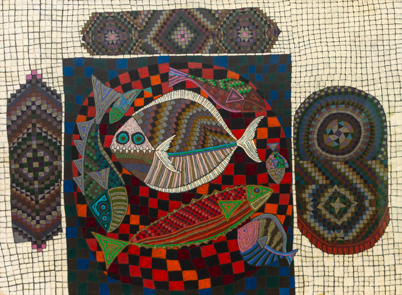 Edward Marecak (1919-1993) artwork for sale. Untitled (Fishes on Plate), Painting, Denver, Colorado, Art Gallery)