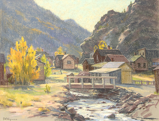 Silver Plume, Colorado (Landscape of Town and Stream), Drawing, circa 1930-1950