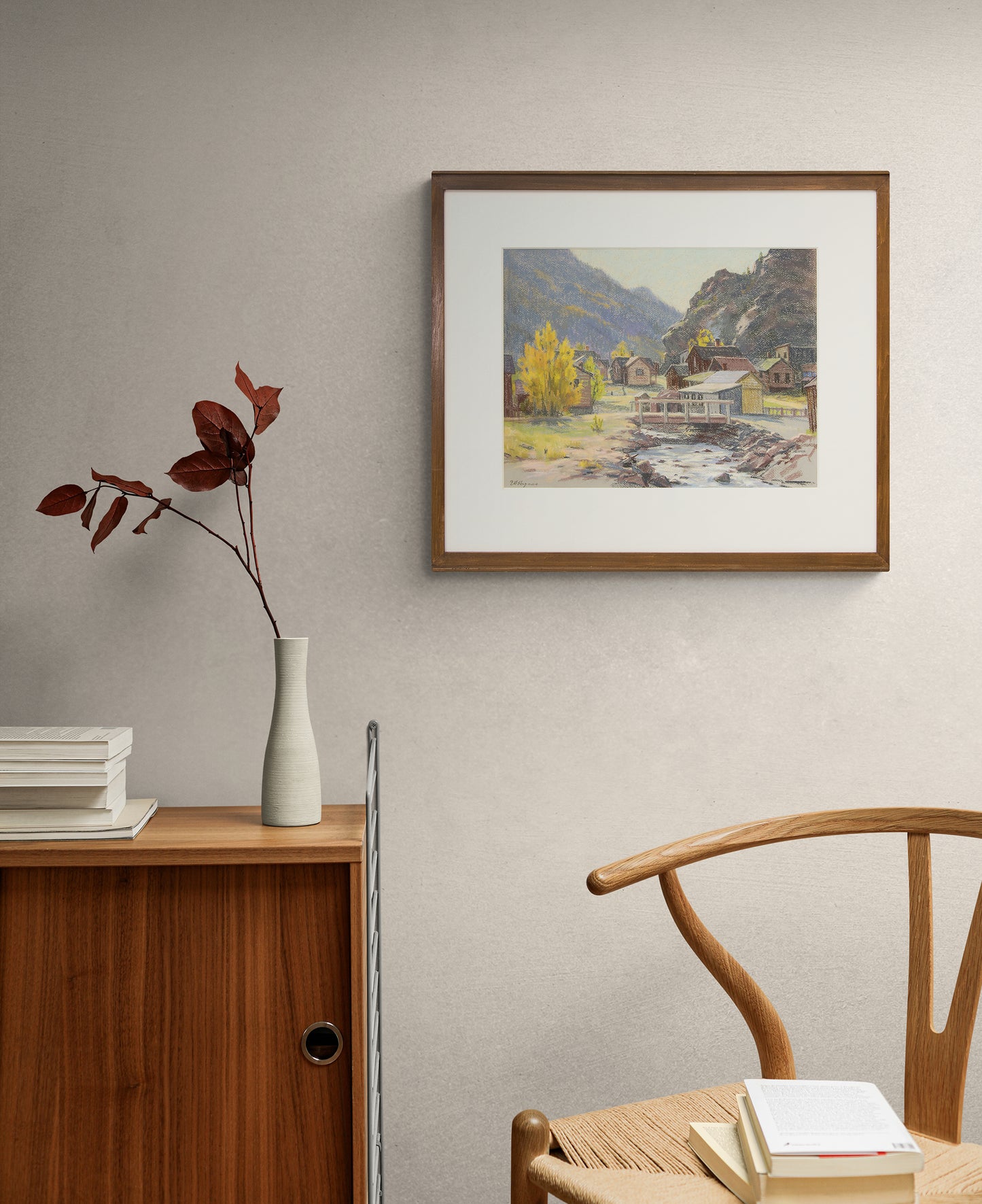 Silver Plume, Colorado (Landscape of Town and Stream), Drawing, circa 1930-1950