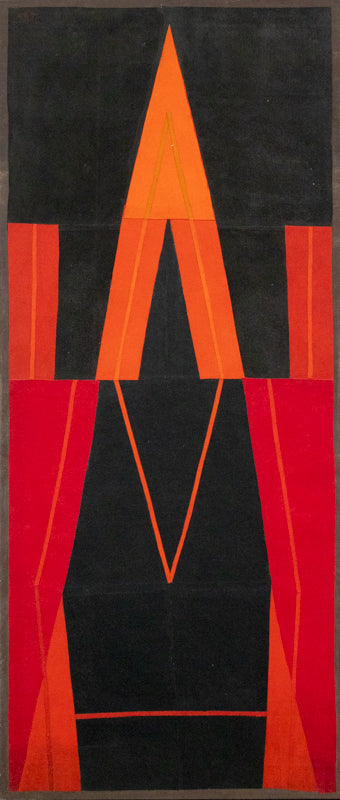 Neon Line (Abstract in Black, Red, and Orange), Painting