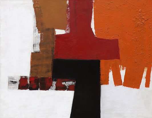 Untitled (Abstract with Red, Orange, Black and White),