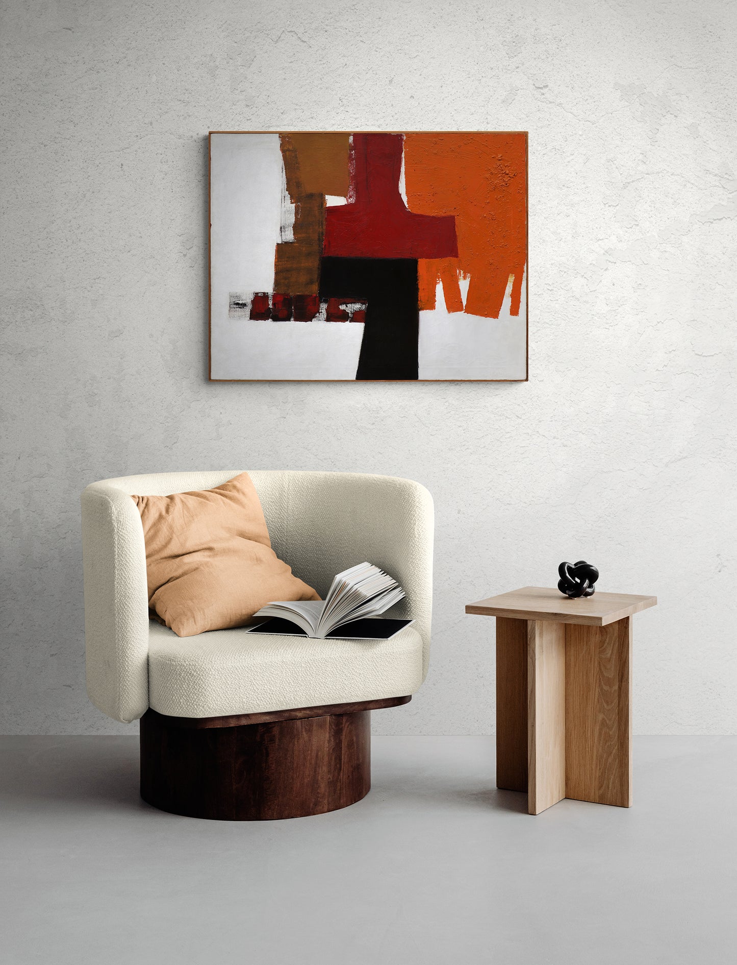Untitled (Abstract with Red, Orange, Black and White),