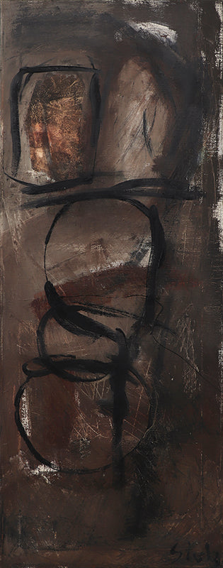 Untitled (Abstract Figurative with Brown, White and Black), , 1956
