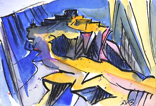 Walpi #1 (Hopi Village on First Mesa, Arizona), Painting, dated 2001
