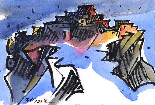 Walpi #3 (Hopi Village on First Mesa, Arizona), Painting, dated 2001