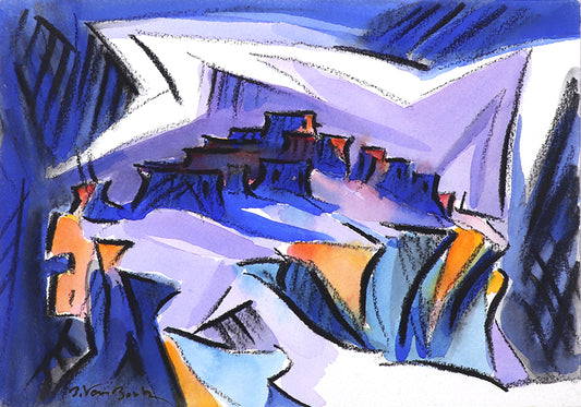Walpi #5 (Hopi Village on First Mesa, Arizona), Painting, dated 2002