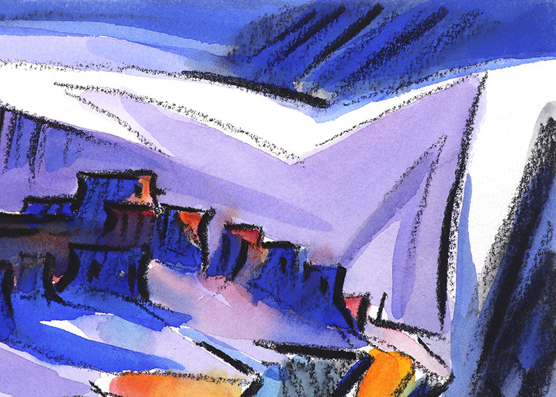 Walpi #5 (Hopi Village on First Mesa, Arizona), Painting, dated 2002