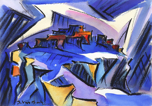 Walpi #6 (Hopi Village on First Mesa, Arizona), Painting, dated 2002