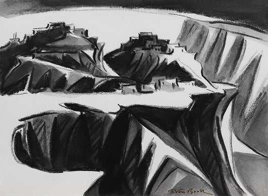 Bert Van Bork (1928-2014) artwork for sale. Second Mesa #3 (Hopi Pueblo, Arizona), Painting, circa 2004, Denver, Colorado, Art Gallery)