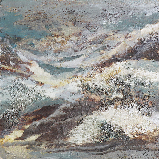 Untitled (Teal and White Abstract), Painting, circa 1950