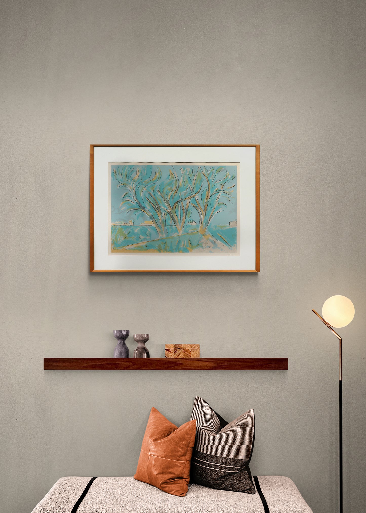 Trees in Ranchitos II (Modernist Landscape with Trees), Print, 1975