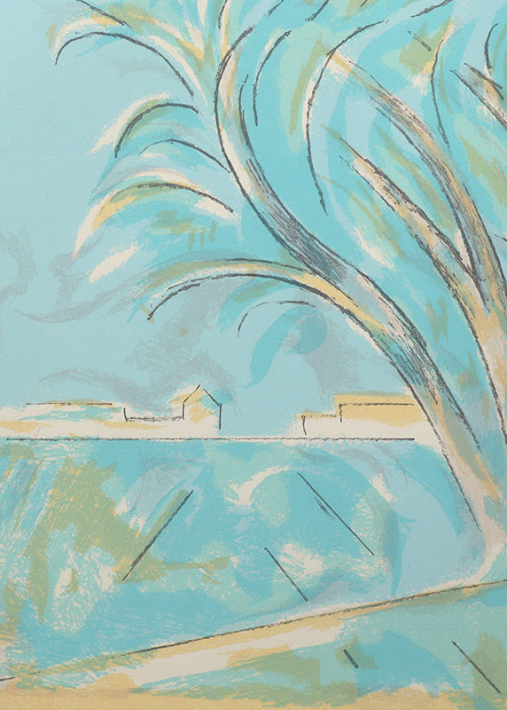 Trees in Ranchitos II (Modernist Landscape with Trees), Print, 1975