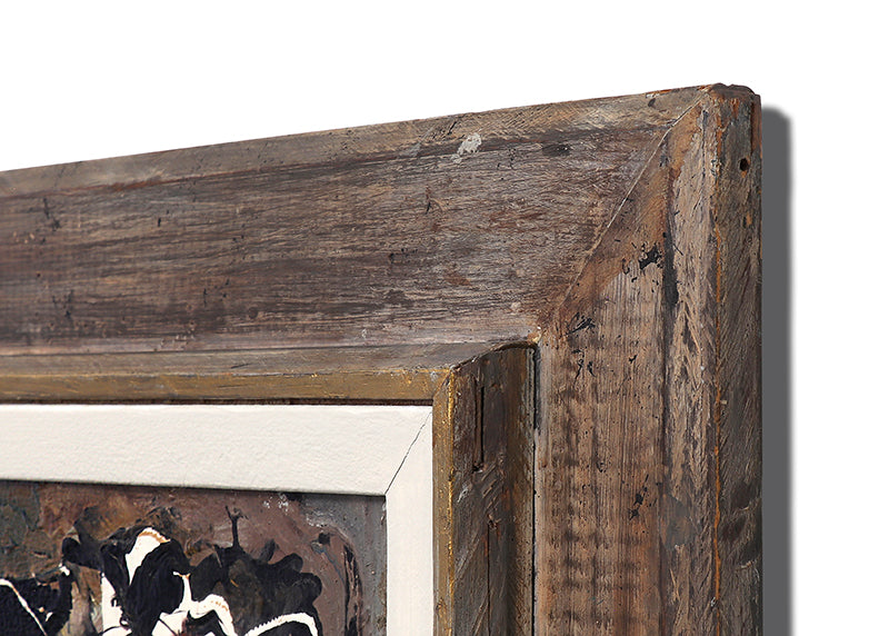 Warlock (Abstract in Black, White, Gray, and Orange), Painting, circa 1950