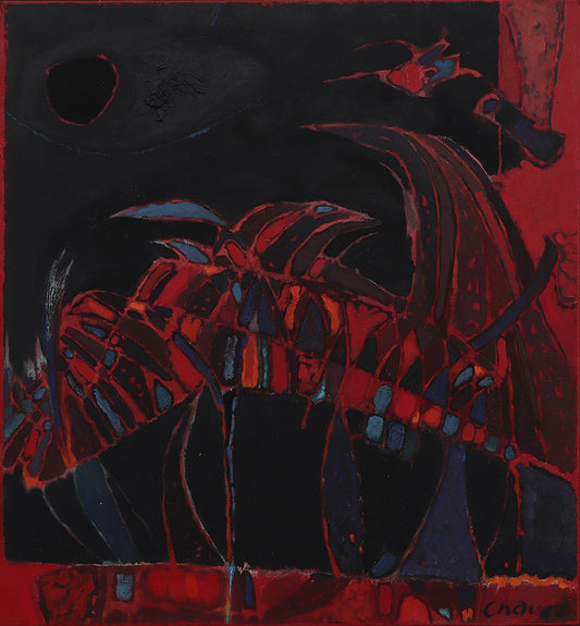 Edward (Eduardo) Chavez (1917-1995) artwork for sale. Untitled (Bird Motif), Painting, circa 1980, Denver, Colorado, Art Gallery)