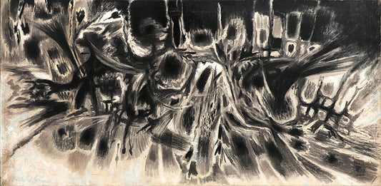 Edward (Eduardo) Chavez (1917-1995) artwork for sale. Untitled (Black and White Abstract), Painting, circa 1975, Denver, Colorado, Art Gallery)