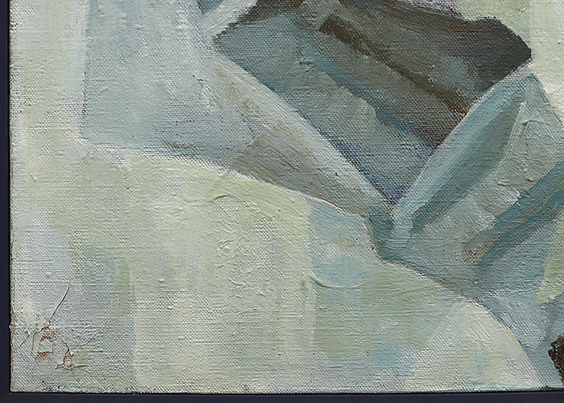 Dawn of the Tigris (Abstract Composition in Blue, Rust, Orange, and White), Painting