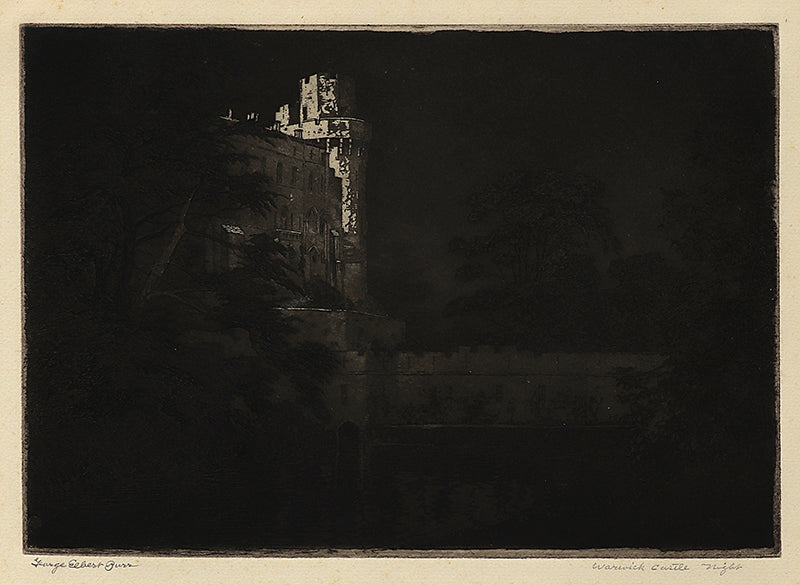Warwick Castle, Night (England), Print, circa 1905