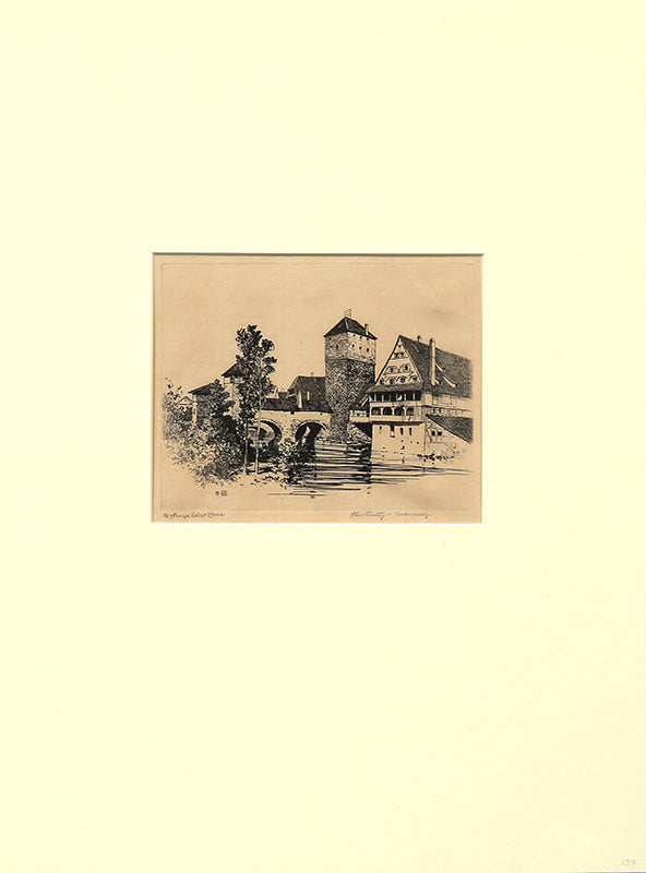 Henkersteg, Nuernberg (Henkersteg Bridge, Nuremburg, Germany), Print, circa 1905