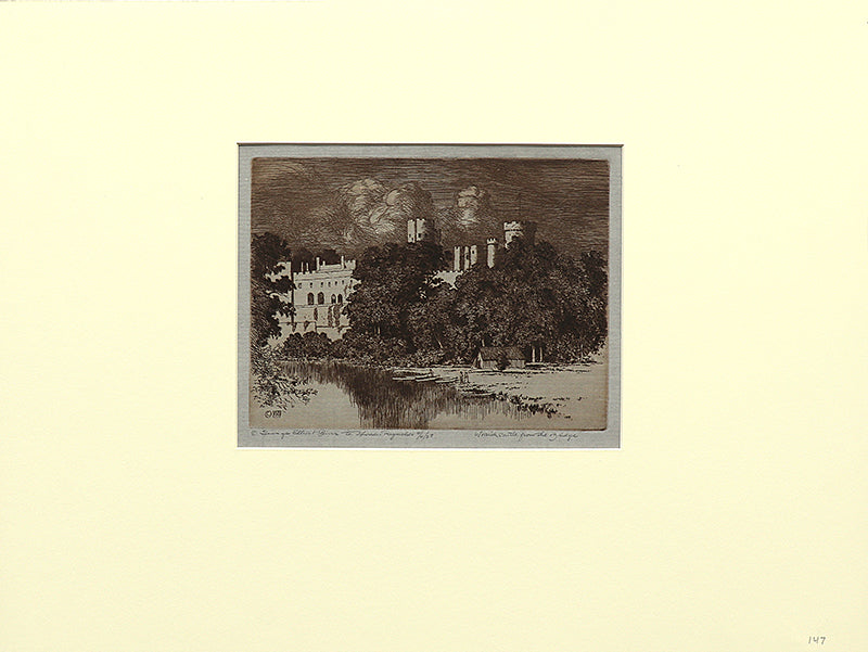 Warwick Castle from the Bridge (England), Print, circa 1905