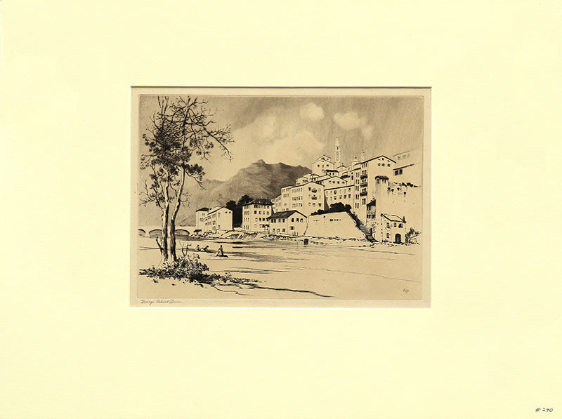Ventimiglia, Italy (View of Ventimiglia with River and Buildings), Print, circa 1905