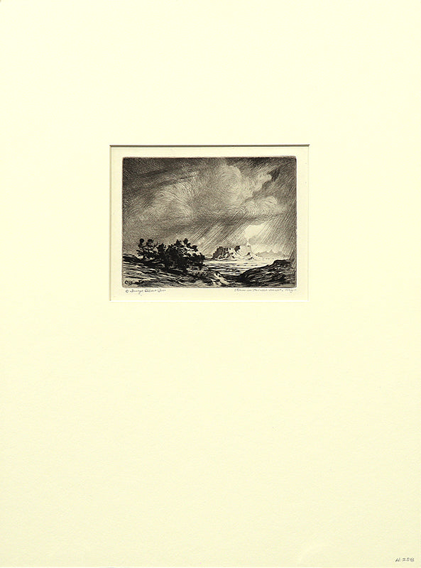 Storm in Painted Desert, Arizona (Landscape with Desert and Storm), Print, circa 1925