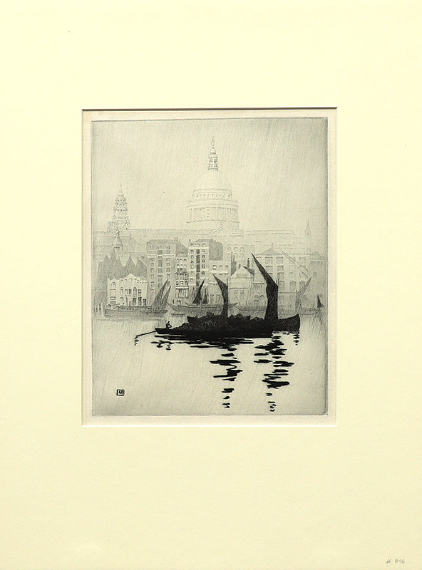 Misty Day, Paul's Wharf, London, Print, circa 1905