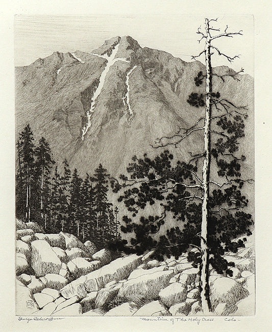George Elbert Burr (1859-1939) artwork for sale. Mountain of the Holy Cross, Colorado, Print, circa 1915, Denver, Colorado, Art Gallery)